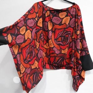 Rachel Zoe Silk Floral Shawl Tunic sz 8